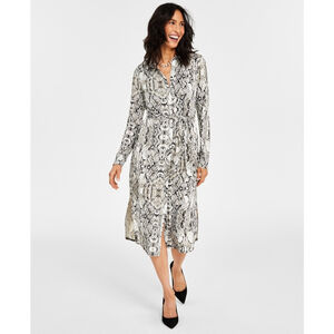 INC International Concepts Women's Small Snakeskin Printed Shirtdress NWT
